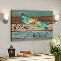 God Canvas Prints - Jesus Canvas Art - Pray Wait Trust Dragonfly Christian Wall Art Canvas 