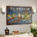 Bible Verse Wall Art Canvas - Frog - God Says You Are Canvas 