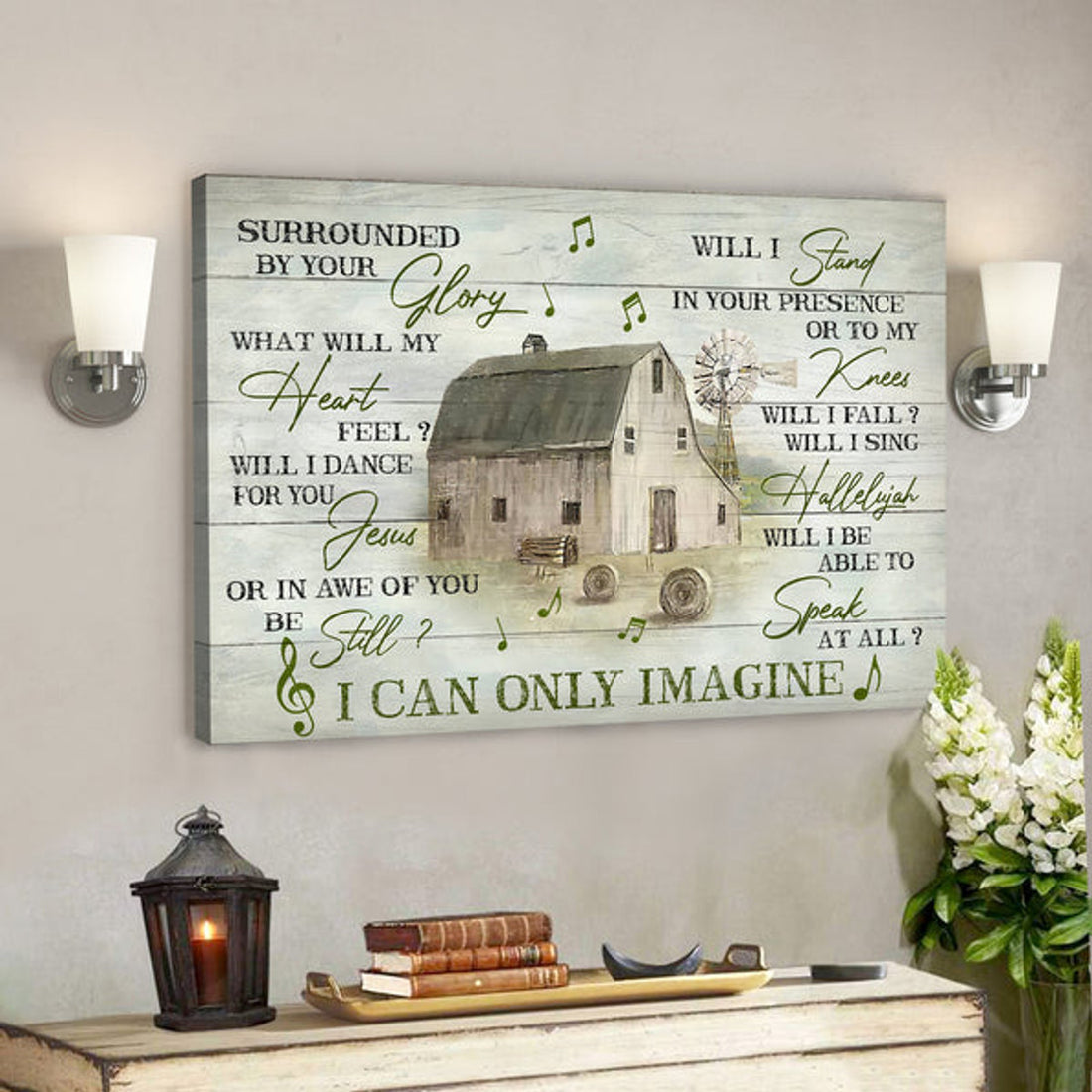 Music On The Farm - I Can Only Imagine - Bible Verse Canvas - Scripture Canvas Wall Art 