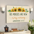 Bible Verse Canvas - His Mercies Are New Every Morning Lamentations 322-23 Canvas - Scripture Canvas Wall Art 