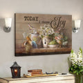 Garden Tools With Flower Vases - Today I Choose Joy - Bible Verse Canvas - Scripture Canvas Wall Art 