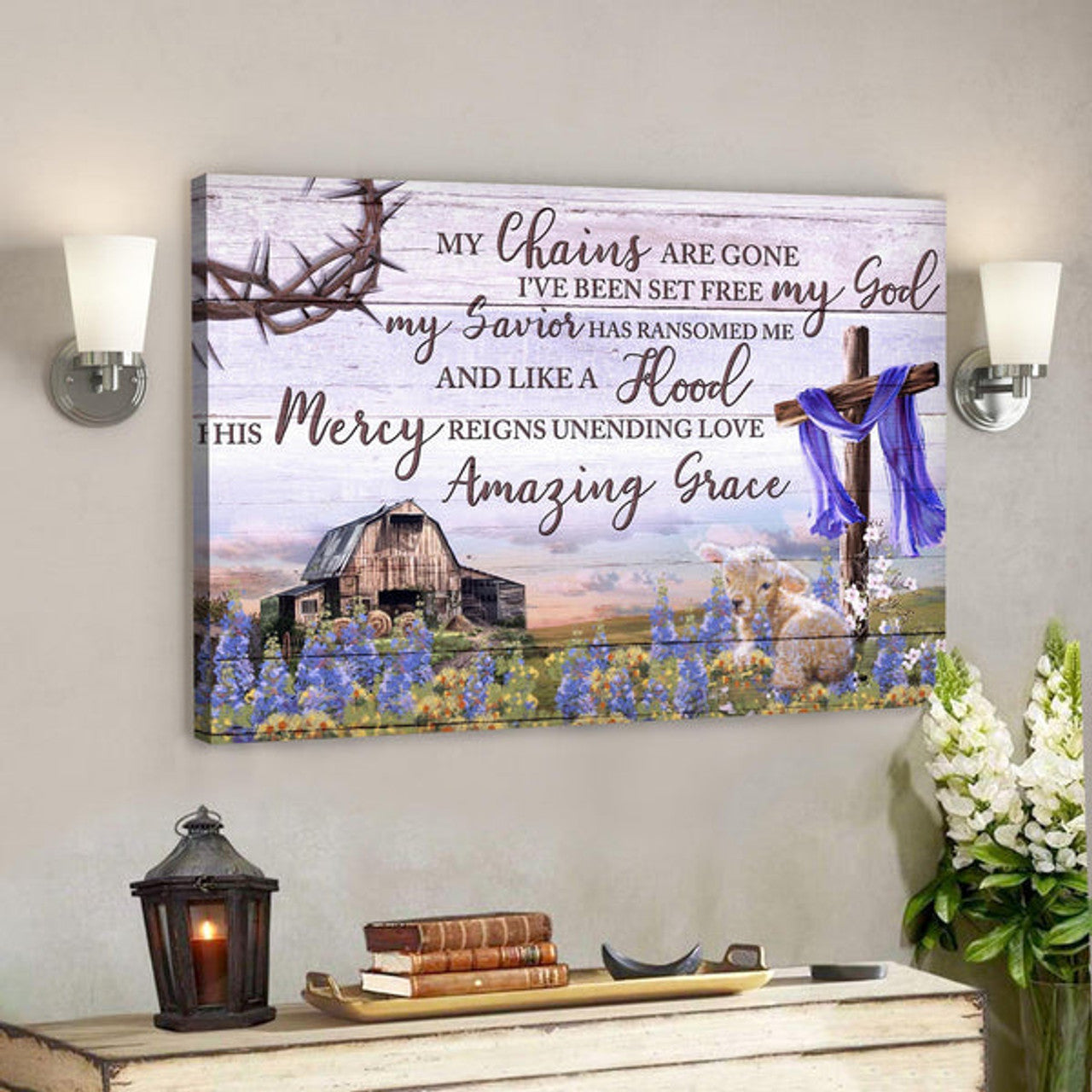 His Mercy Reigns Unending Love - Bible Verse Canvas - Scripture Canvas Wall Art 