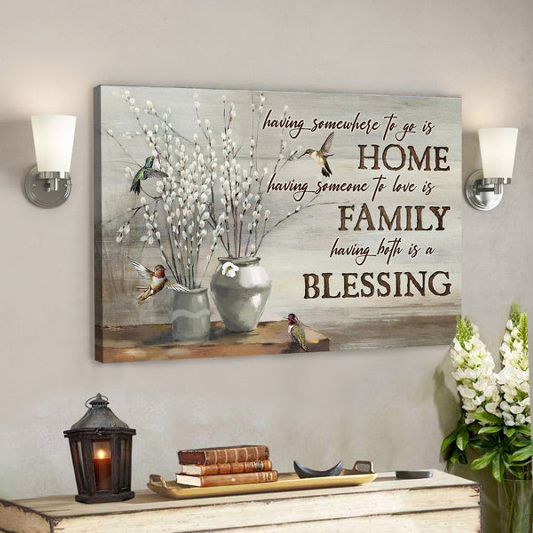 Having Both Home And Family Is A Blessing - Bible Verse Canvas - Scripture Canvas Wall Art 