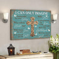 The Cross On Blue Background - I Can Only Imagine Canvas Wall Art - Bible Verse Canvas - Scripture Canvas Wall Art 