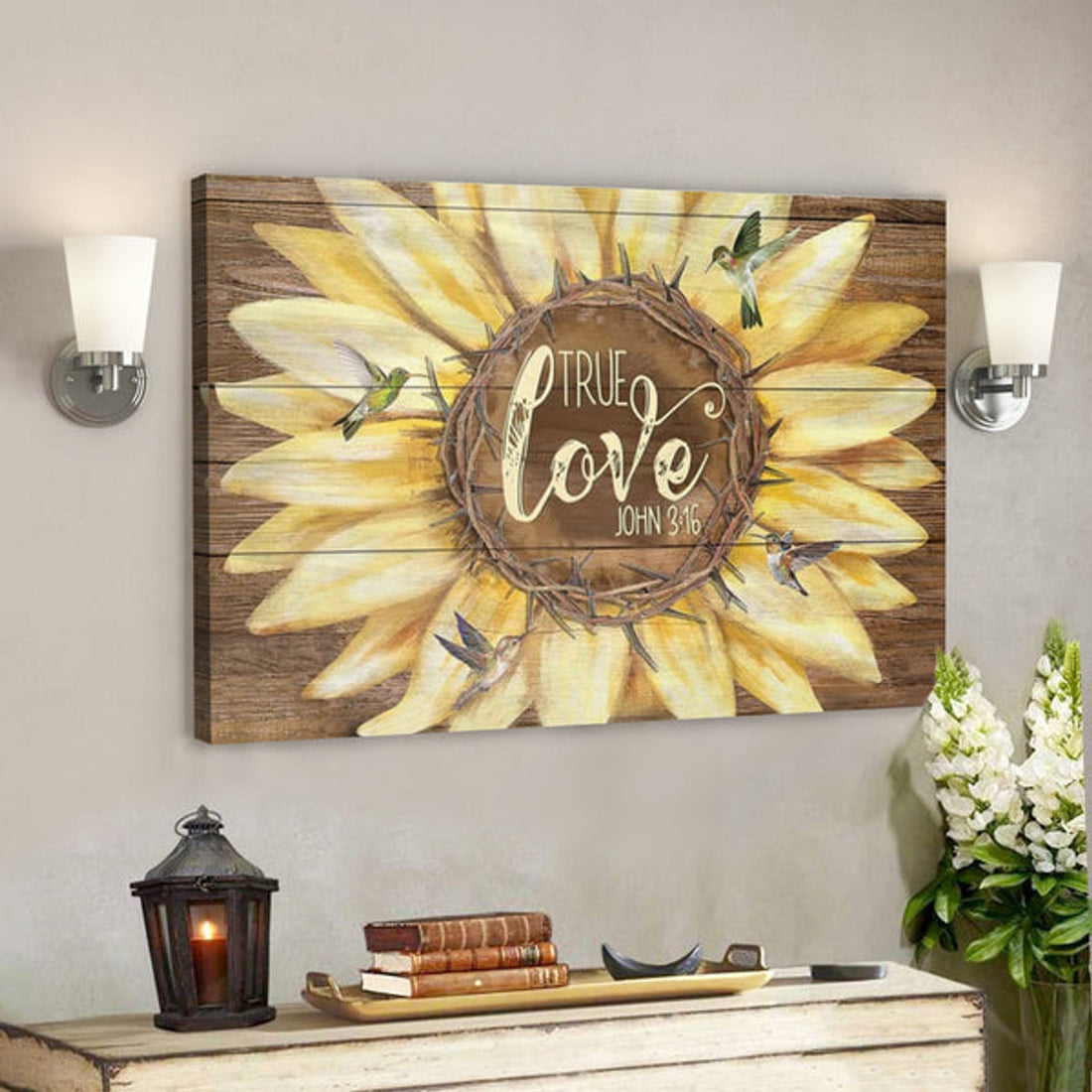 Bible Verse Canvas - True Love John 316 Wall Art Canvas - Scripture Canvas Wall Art 