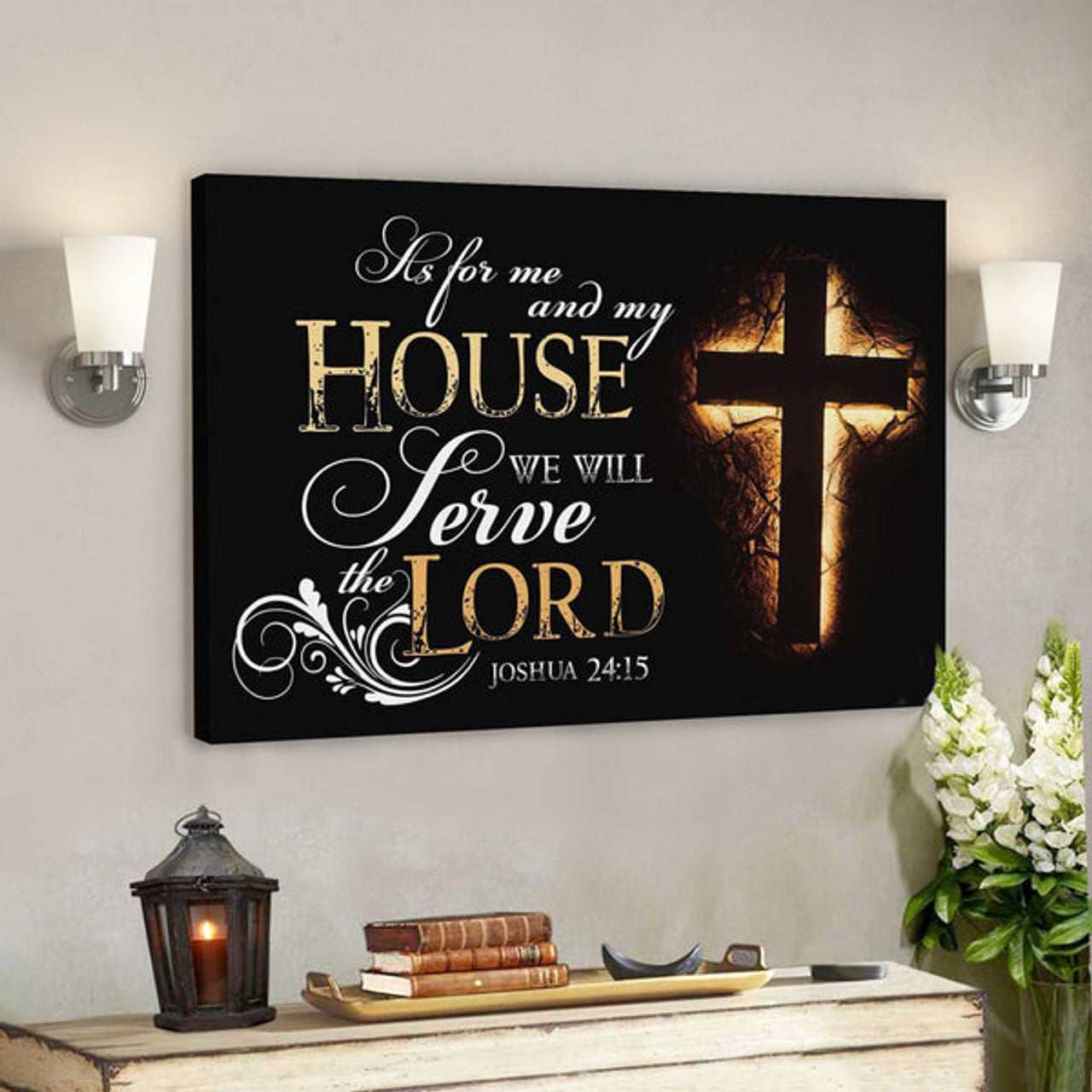 God Canvas Prints - Jesus Canvas Art - Joshua 2415 Canvas Wall Art - Bible Verse Wall Art Canvas Print 