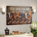 Bible Verse Wall Art Canvas - Cow - God Says You Are 1 Canvas 