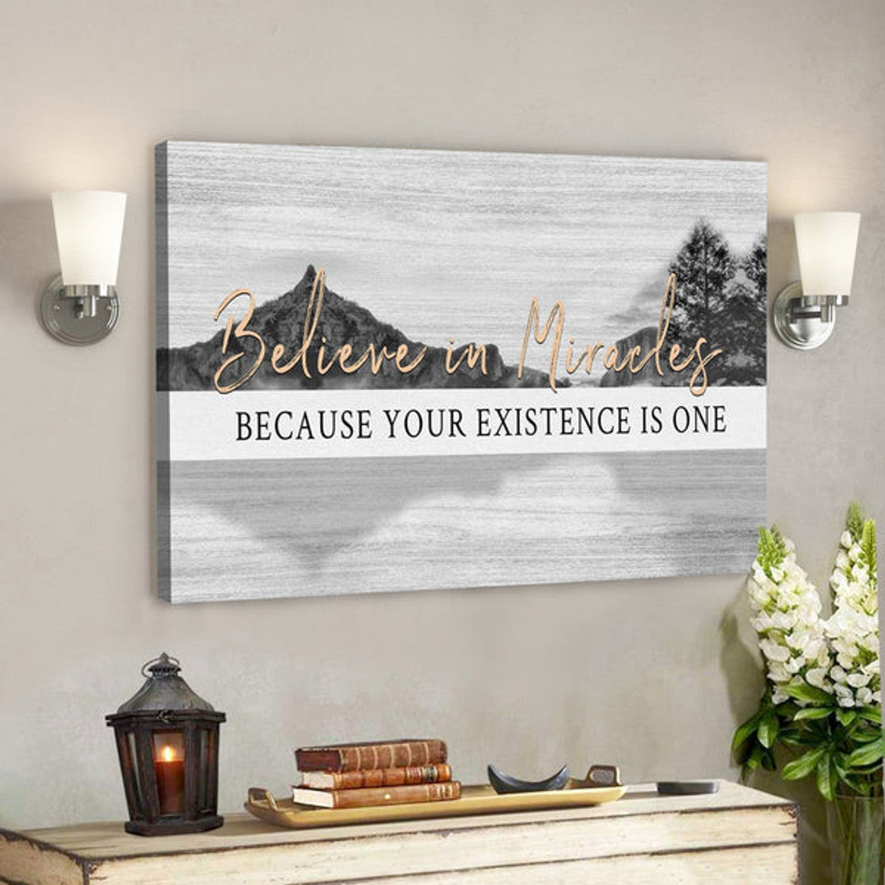 Bible Verse Canvas - Believe In Miracles Canvas - Scripture Canvas Wall Art 