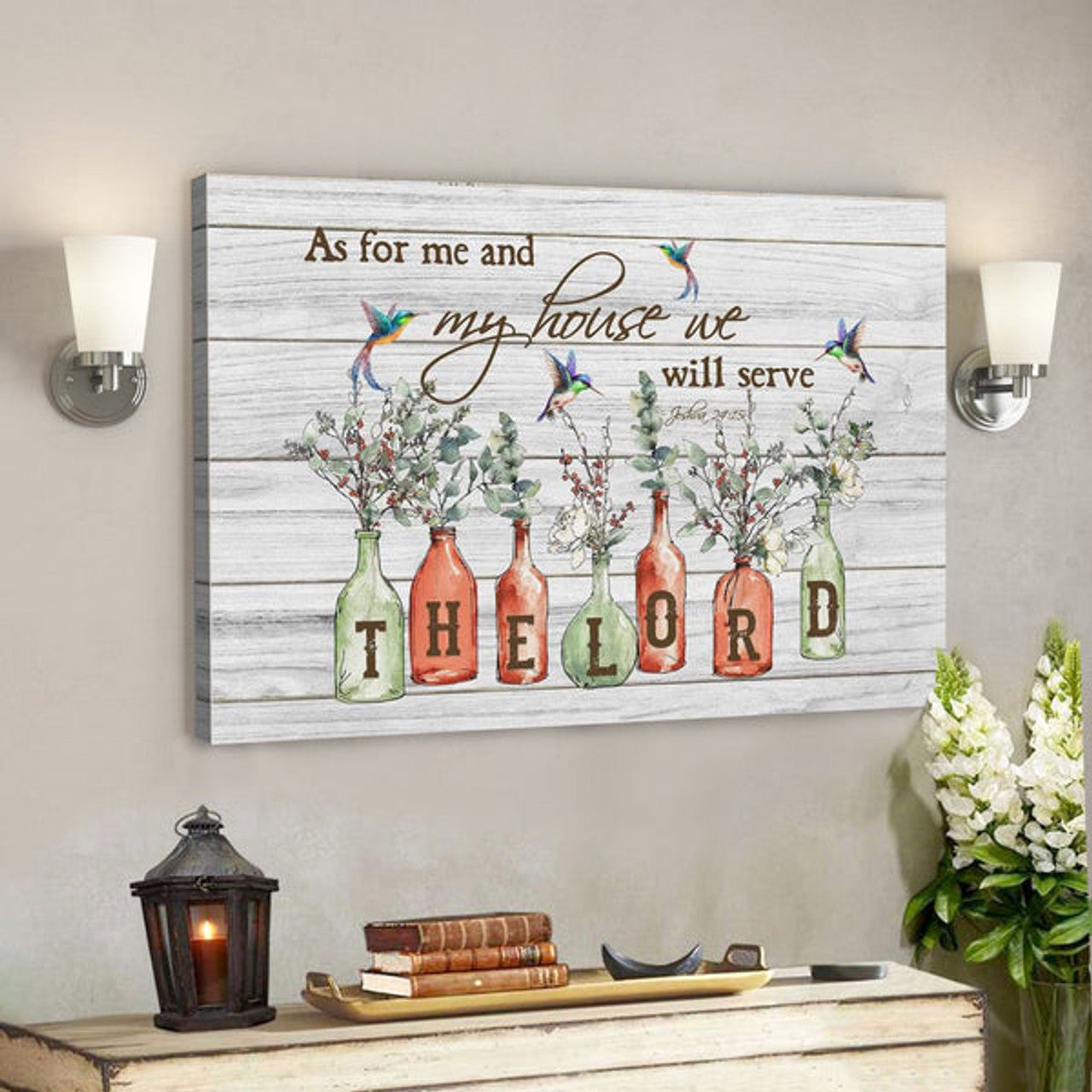 God Canvas Prints - Jesus Canvas Art - As For Me And My House Joshua 2415 Bible Verse Wall Art Canvas 