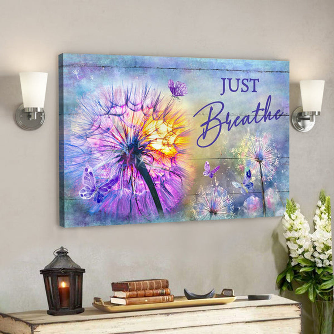 Just Breathe - Jesus Canvas - Wall Art - Bible Verse Canvas - Scripture Canvas Wall Art 