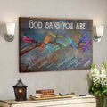 Bible Verse Wall Art Canvas - Dragonfly - God Says You Are Canvas 