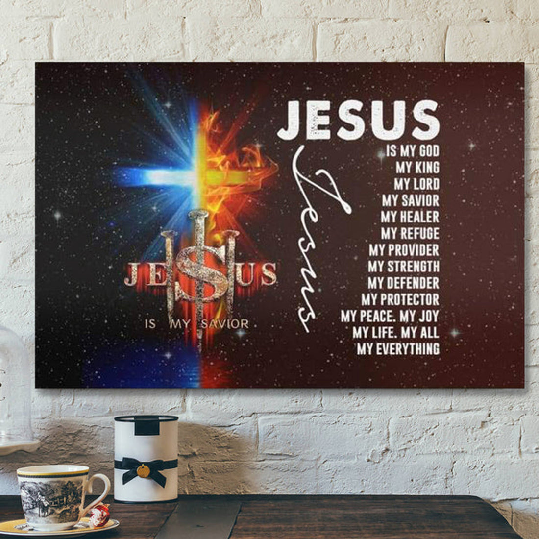 Bible Verse Canvas - Jesus My Lord My God My King My Everything Canvas Wall Art - Scripture Canvas Wall Art