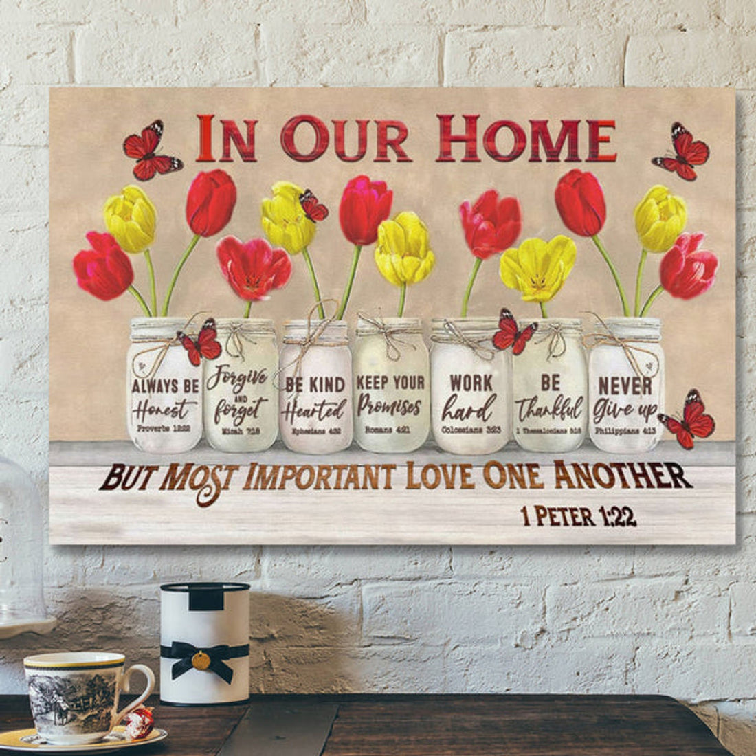 Bible Verse Canvas - Hourse Rules Wall Art - Scripture Canvas Wall Art