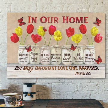 Bible Verse Canvas - Hourse Rules Wall Art - Scripture Canvas Wall Art