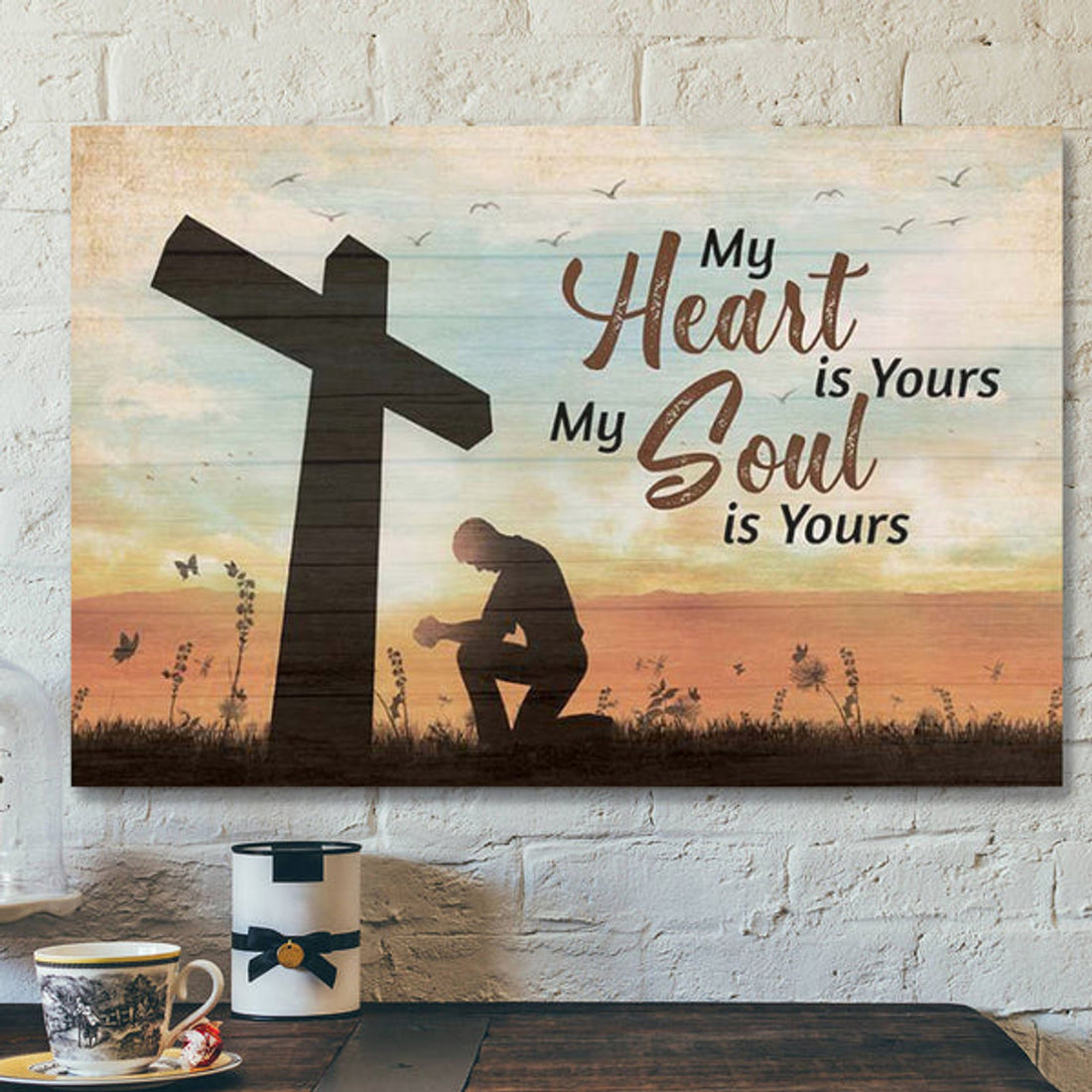 God Canvas - Bible Verse Canvas - Special Cross Canvas - My Heart Belongs To God - Scripture Canvas