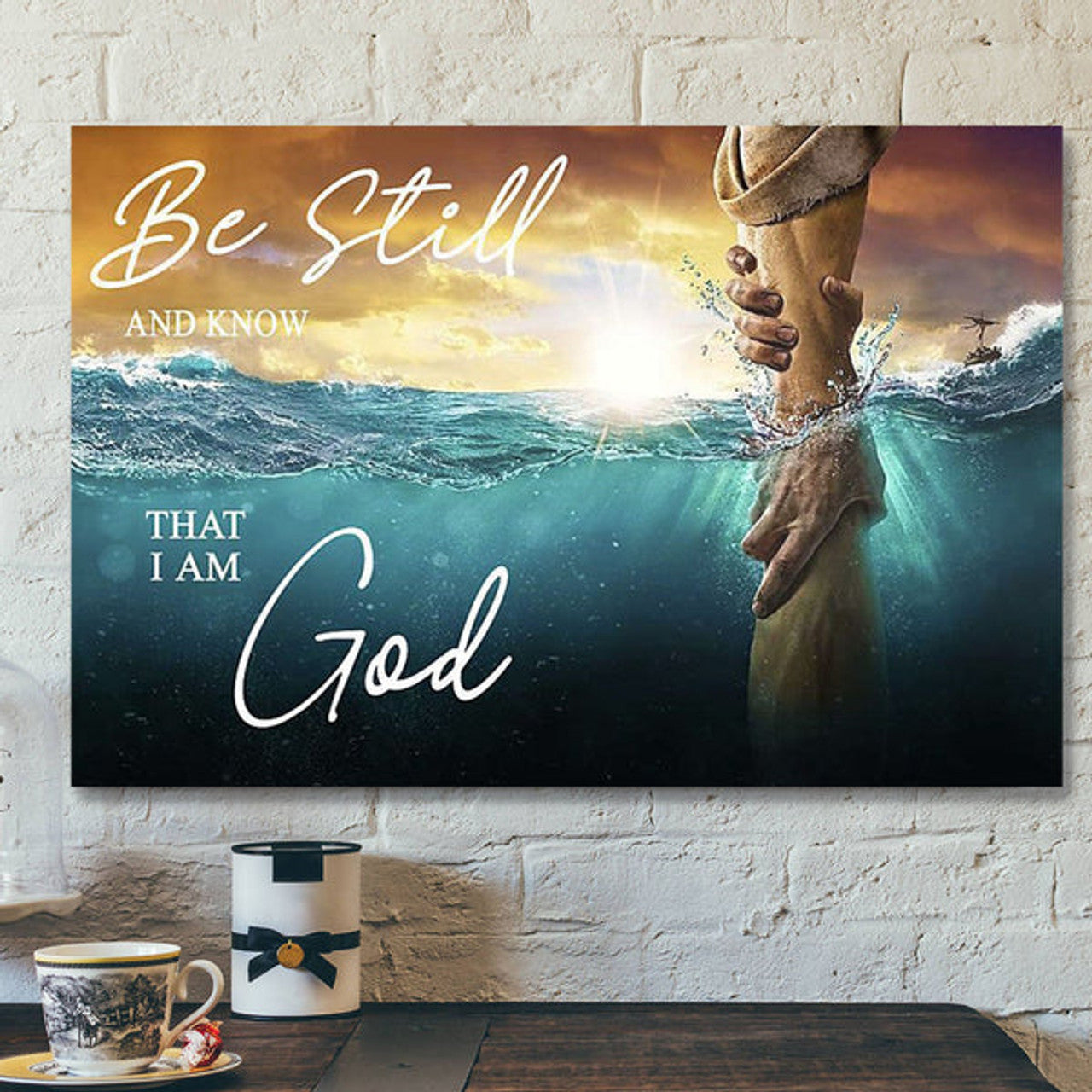 Jesus God Landscape Canvas Prints - God Wall Art - Be Still And Know That I Am God