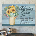 Bible Verse Canvas - Amazing Grace I Once Was Lost But Now I Am Found Canvas Print - Scripture Canvas Wall Art