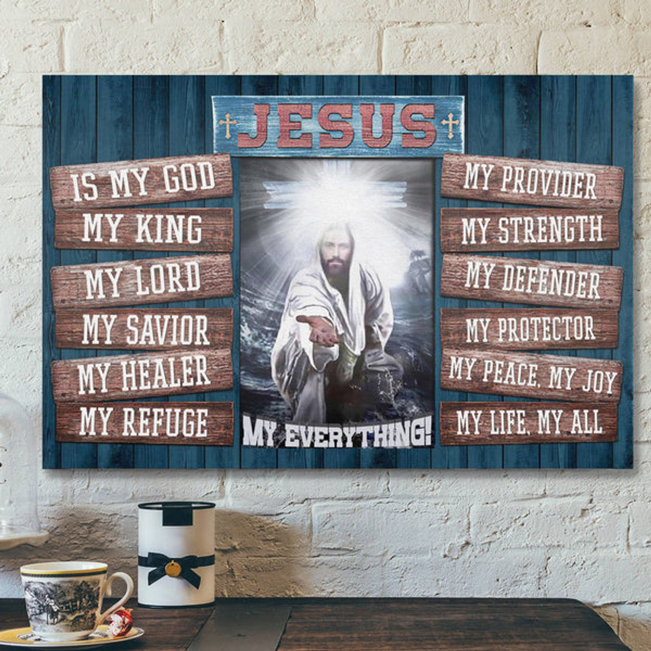Bible Verse Canvas - Jesus My God My Lord My All Canvas Wall Art - Scripture Canvas Wall Art