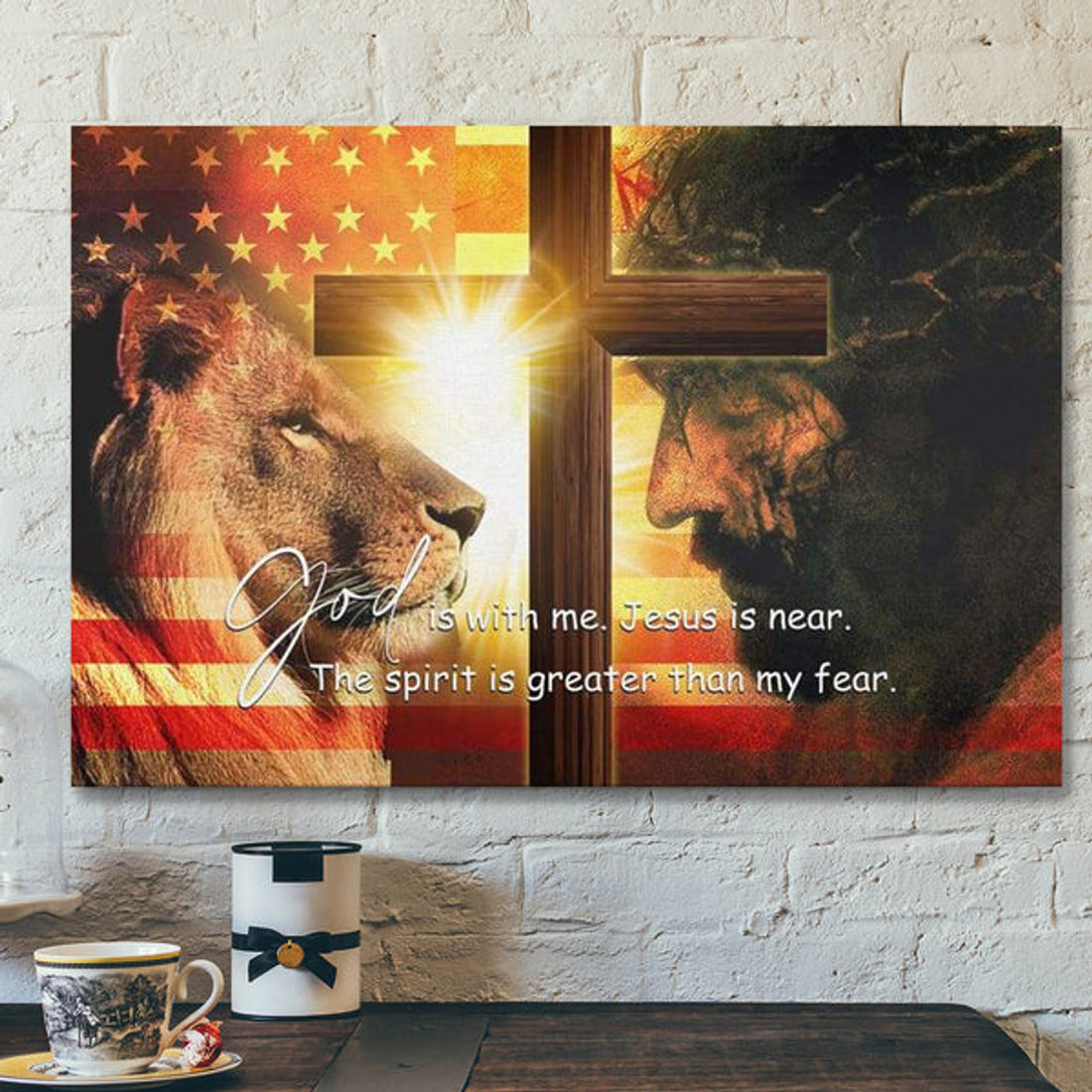 God Is With Me Jesus Is Near Canvas - Christian Wall Art - Bible Verse Canvas - Scripture Canvas Wall Art