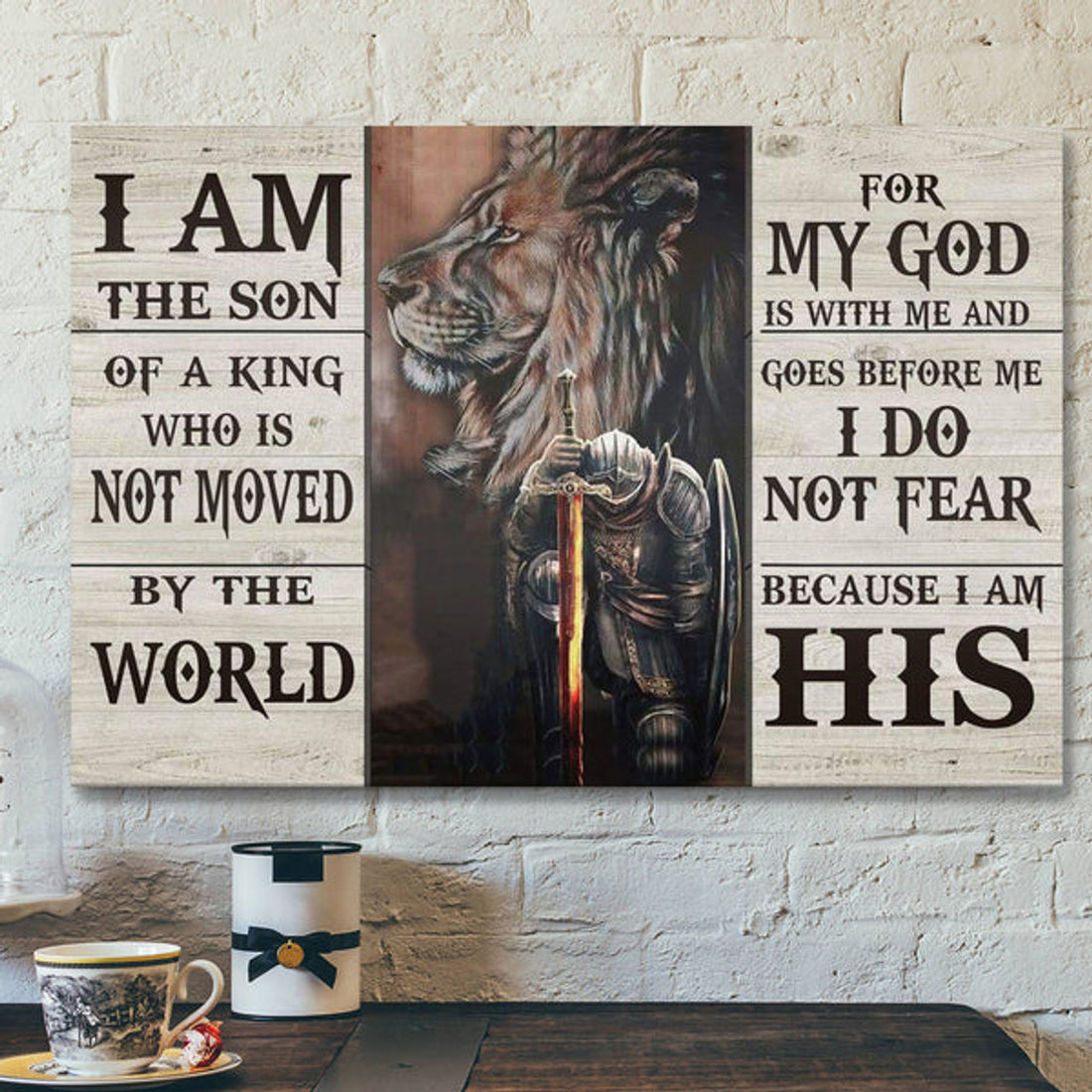 Lion And Warrior Canvas - I Am The Son Of A King Wall Art Decor