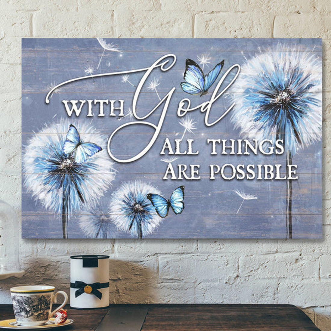 With God Every Are Possible - Bible Verse Canvas - Scripture Canvas Wall Art