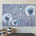 With God Every Are Possible - Bible Verse Canvas - Scripture Canvas Wall Art