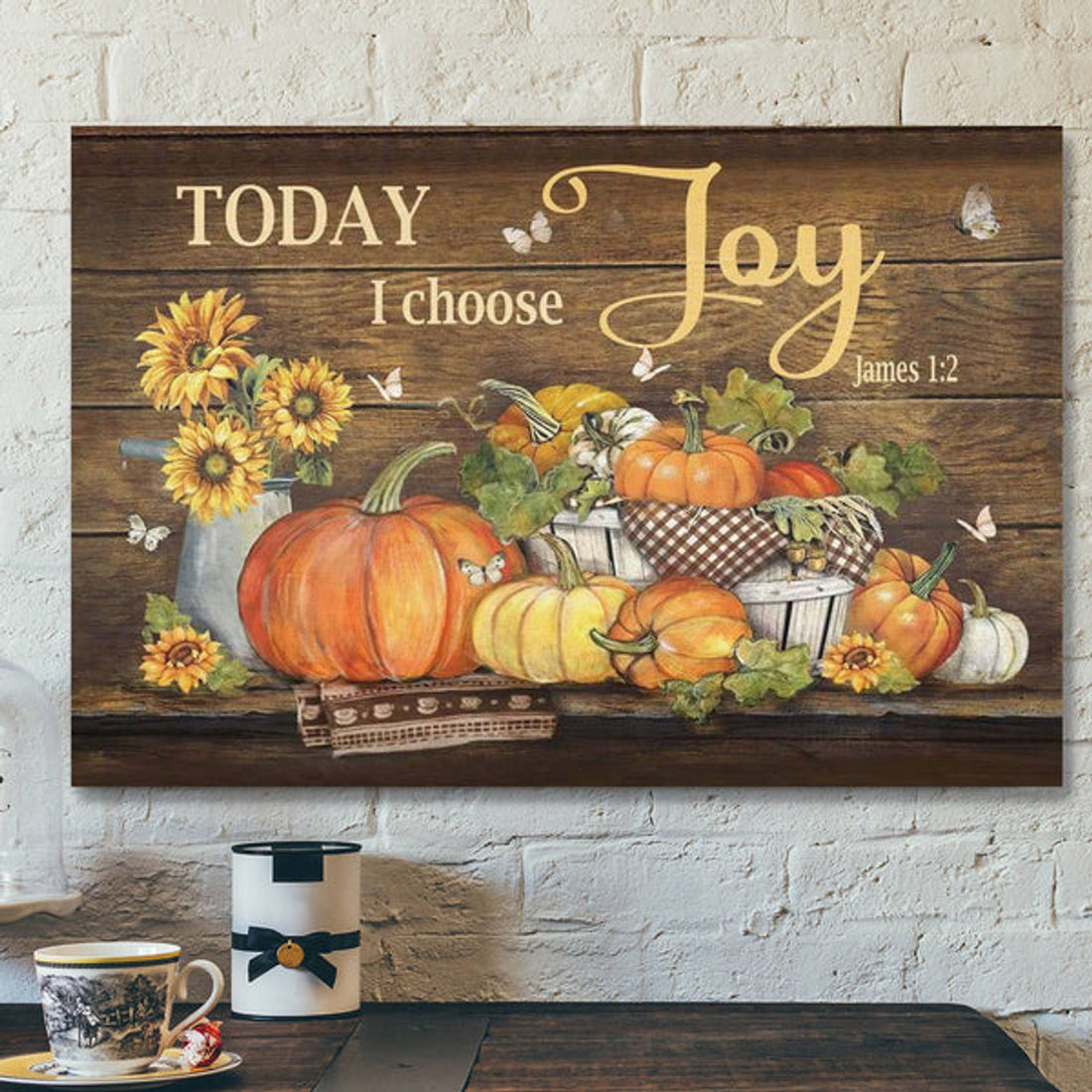 God Canvas Prints - Jesus Canvas Art - Today I Choose Joy James 12 Pumpkin Autumn Wall Art Canvas