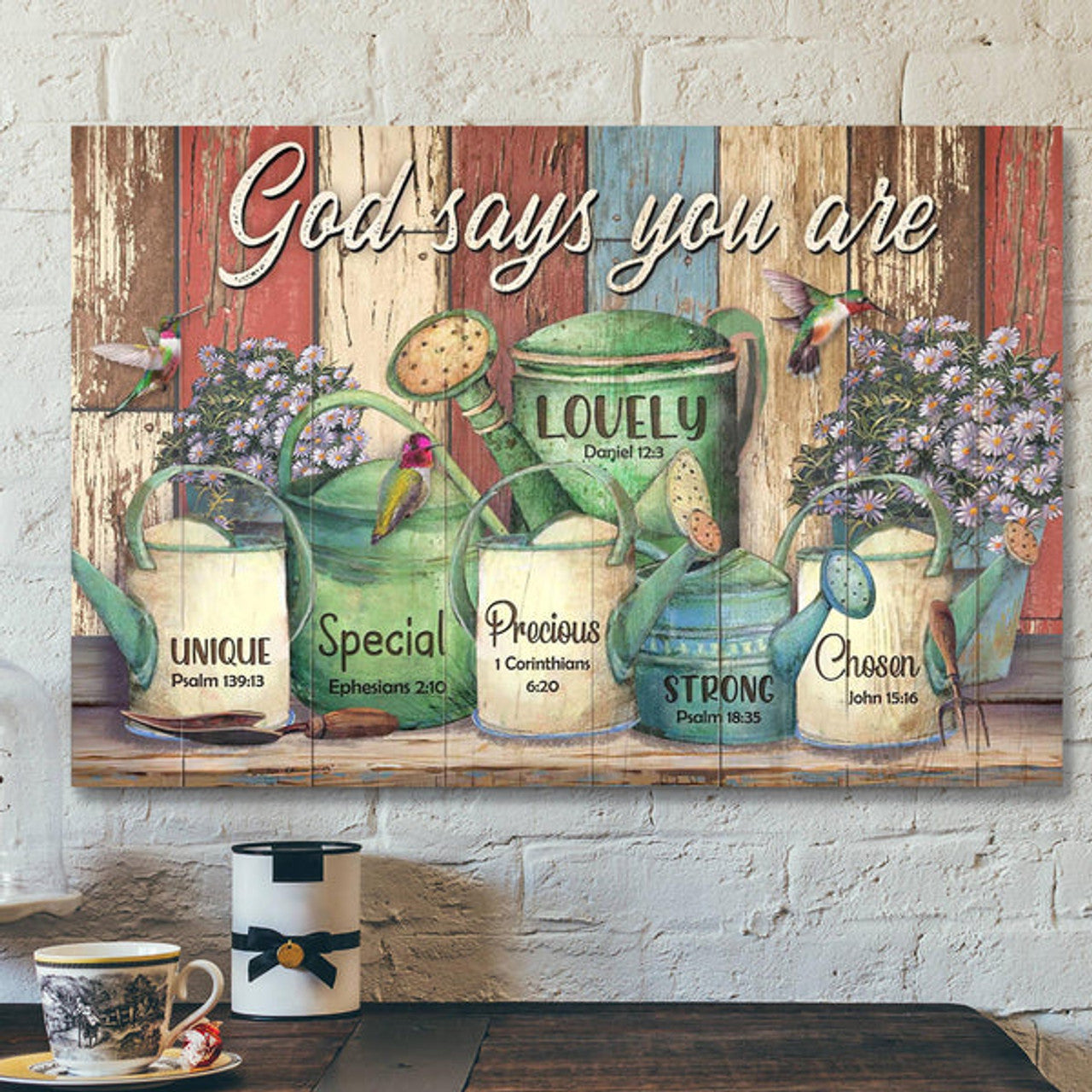 Garden Canvas - God Says You Are Canvas Wall Art - Bible Verse Canvas - Scripture Canvas Wall Art