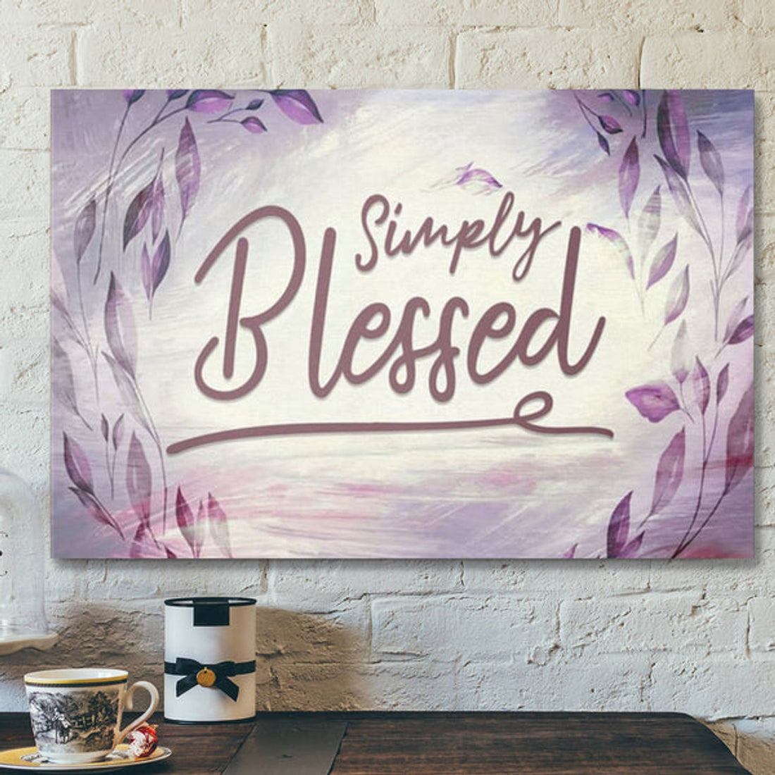 Bible Verse Canvas - Simply Blessed Canvas Wall Art - Scripture Canvas Wall Art