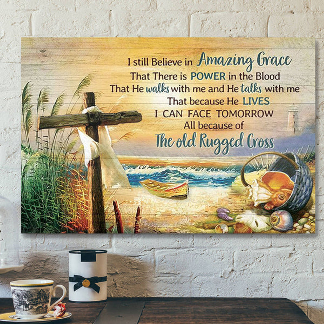 God Canvas - Bible Verse Canvas - I Still Believe In Amazing Grace - Beautiful Beach Scene Canvas