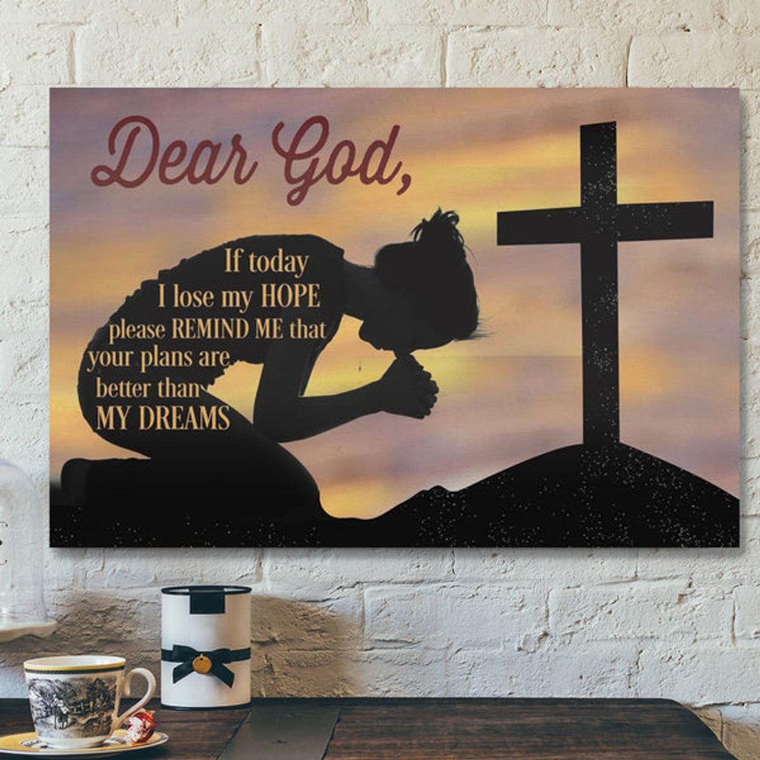 Bible Verse Canvas - Dear God If Today I Lose My Hope Canvas - Scripture Canvas Wall Art