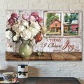 Bible Verse Canvas - Peaceful Scenery Through Window - Today I Choose Joy Canvas - Scripture Canvas Wall Art