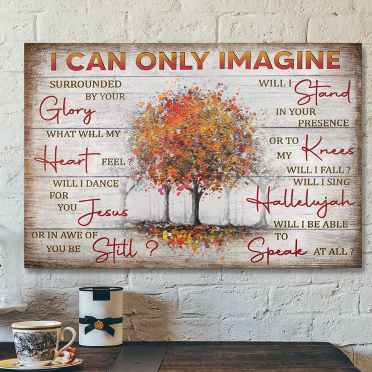 Fall Trees - I Can Only Imagine Canvas Wall Art - Bible Verse Canvas - Scripture Canvas Wall Art