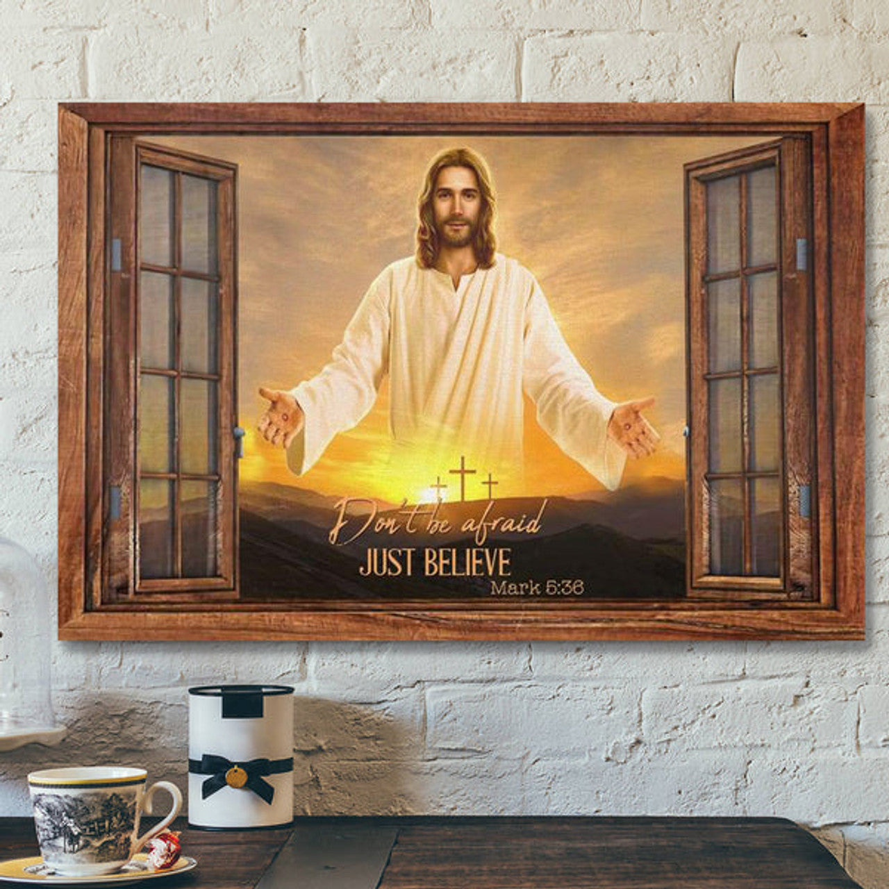 Bible Verse Canvas Prints - Don't Be Afraid Just Believe Mark 5:36 Canvas