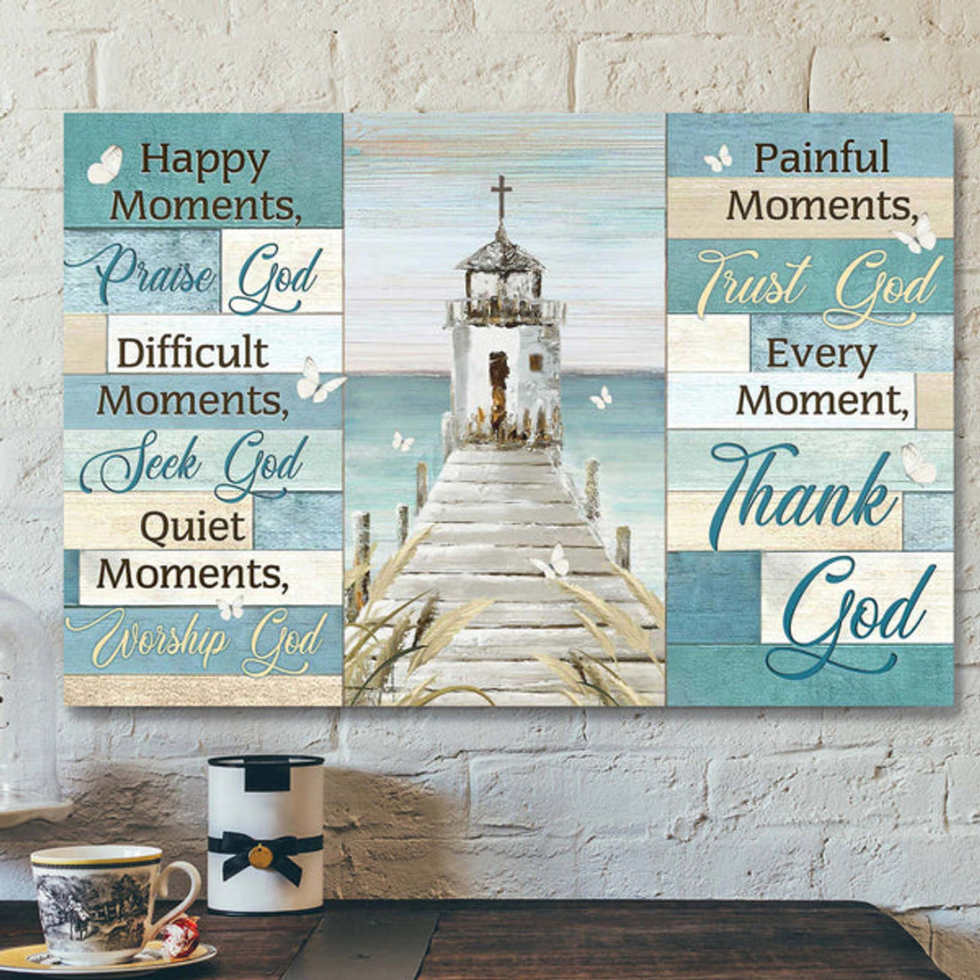 Church By The River - Every Moment Thank God Canvas Wall Art - Bible Verse Canvas - Scripture Canvas Wall Art