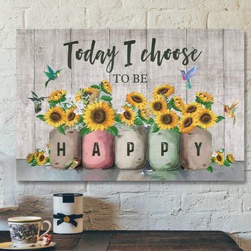 God Canvas - Bible Verse Canvas - Beautiful Jesus Canvas - I Choose Happiness For Today - Scripture Canvas