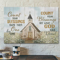 Bible Verse Canvas - Count Your Blessings Name Them One By One Canvas Wall Art - Scripture Canvas Wall Art