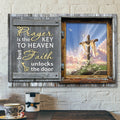 God Canvas - Bible Verse Canvas - Prayer Is The Key To Heaven - Cross Christian Canvas - Scripture Canvas