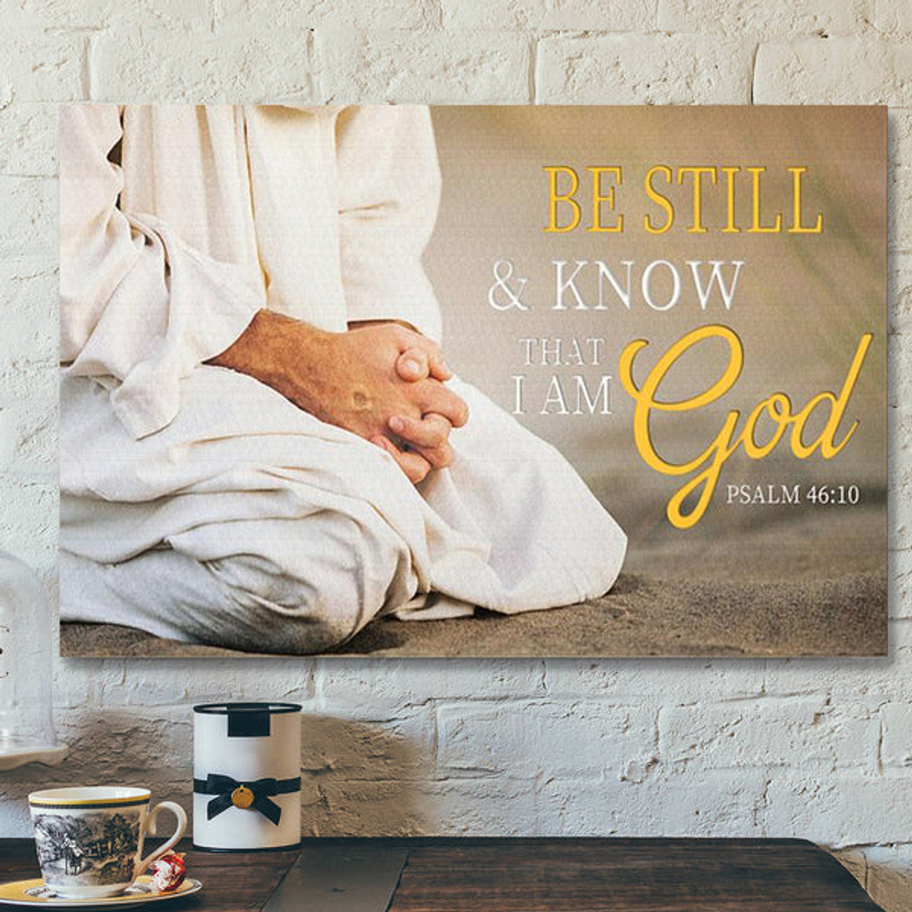 Bible Verse Canvas - Be Still & Know That I Am God - Scripture Canvas Wall Ar