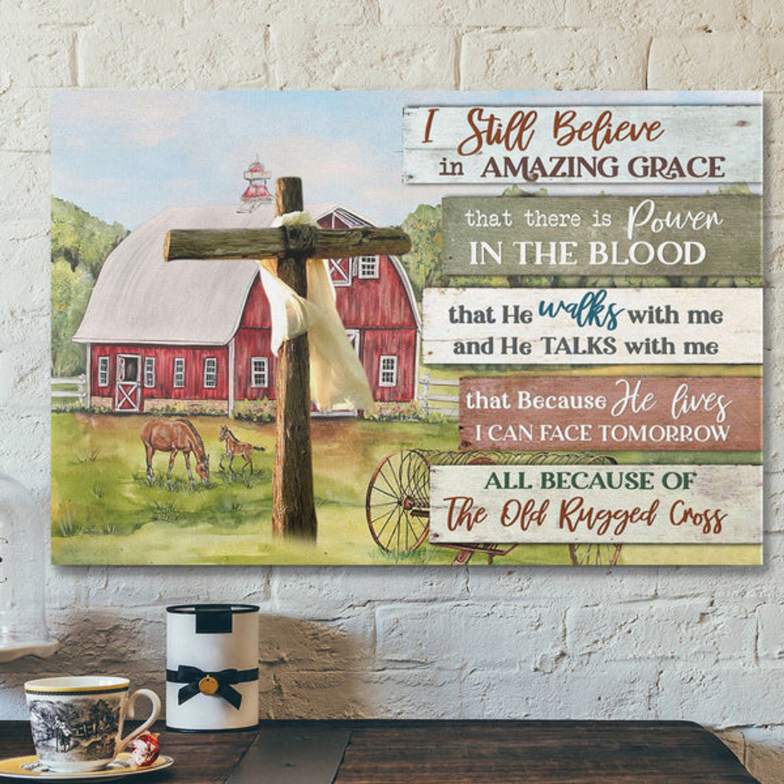 Bible Verse Canvas - I Still Believe In Amazing Grace Farmhouse Style Wall Art Canvas - Scripture Canvas Wall Art