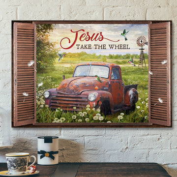 Jesus Take The Wheel - Bible Verse Canvas - Scripture Canvas Wall Art