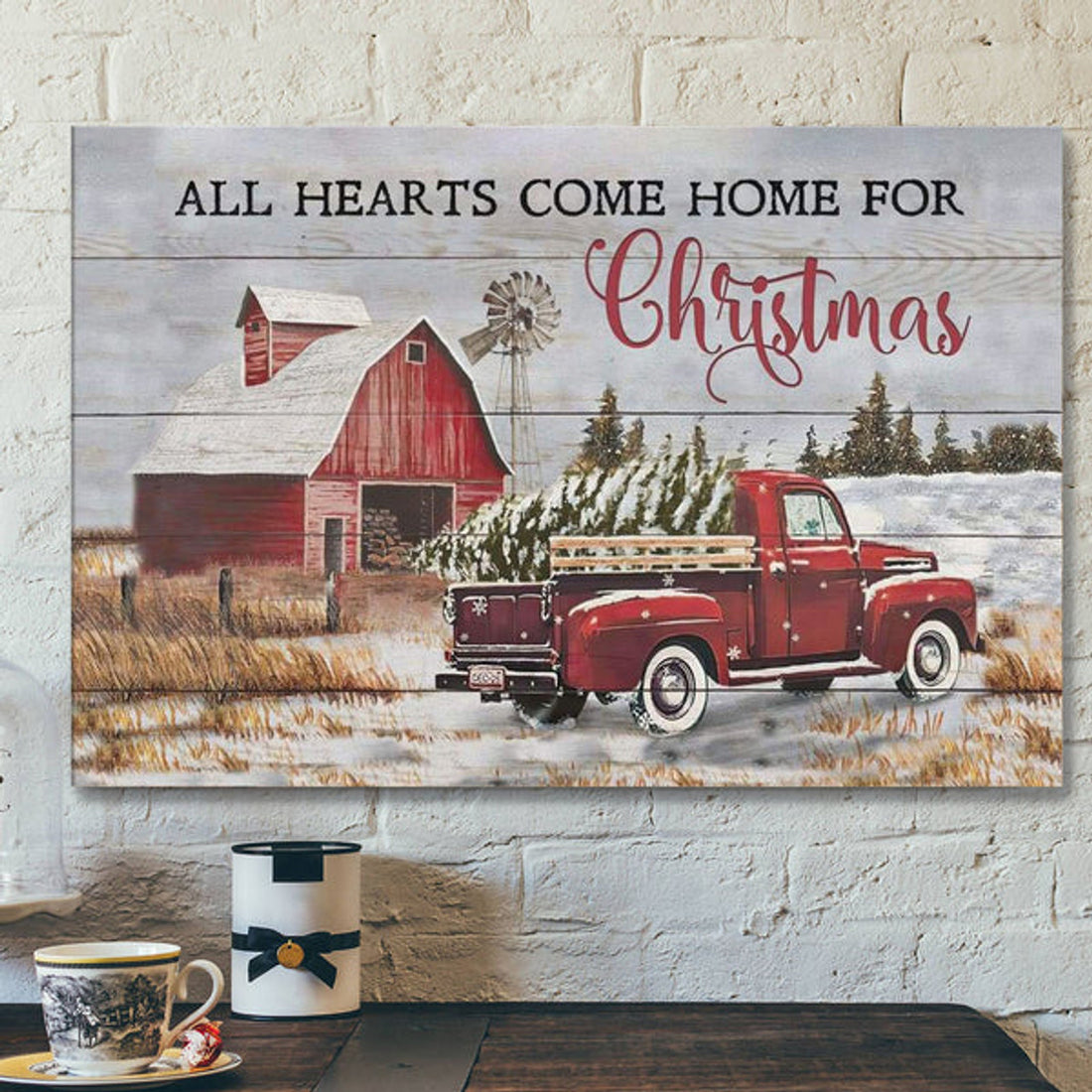 God Canvas Prints - Jesus Canvas Art - All Hearts Come Home For Christmas Wall Art Canvas Christian Christmas Gifts