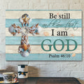 Bible Verse Canvas - Seashell Cross Be Still And Know Psalm 4610 Wall Art Canvas - Scripture Canvas Wall Art