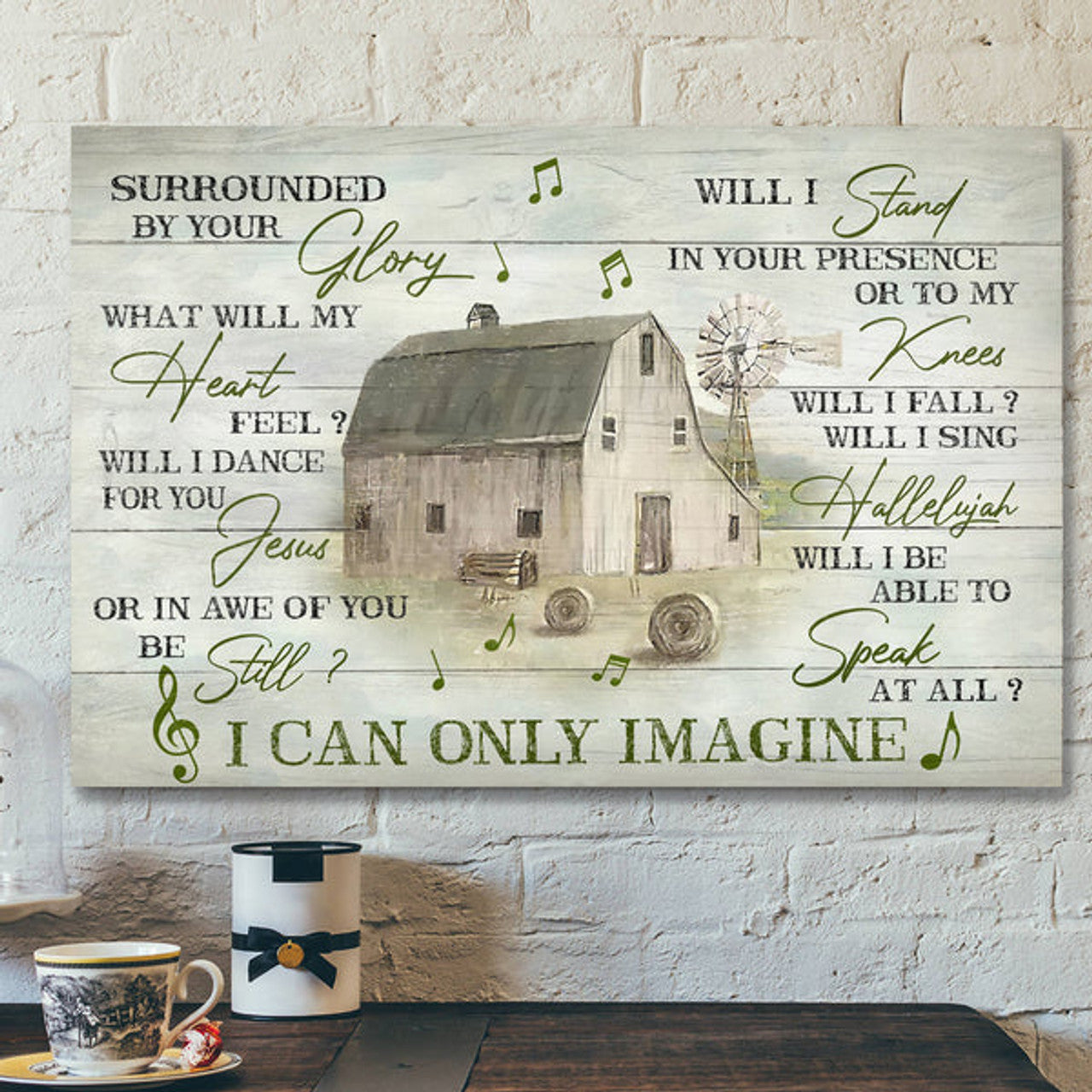 Music On The Farm - I Can Only Imagine - Bible Verse Canvas - Scripture Canvas Wall Art