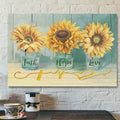 Bible Verse Canvas - Faith Hope Love Symbol Canvas Wall Art - Scripture Canvas Wall Art