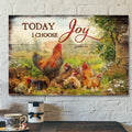 Chickens - Today I Choose Joy Canvas Wall Art - Bible Verse Canvas - Scripture Canvas Wall Art