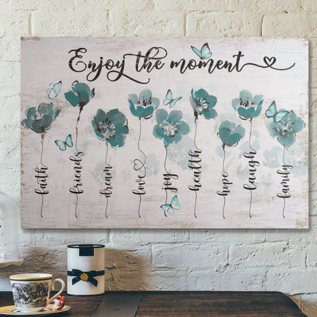 Bible Verse Wall Art Canvas - Butterfly - Enjoy The Moment Canvas