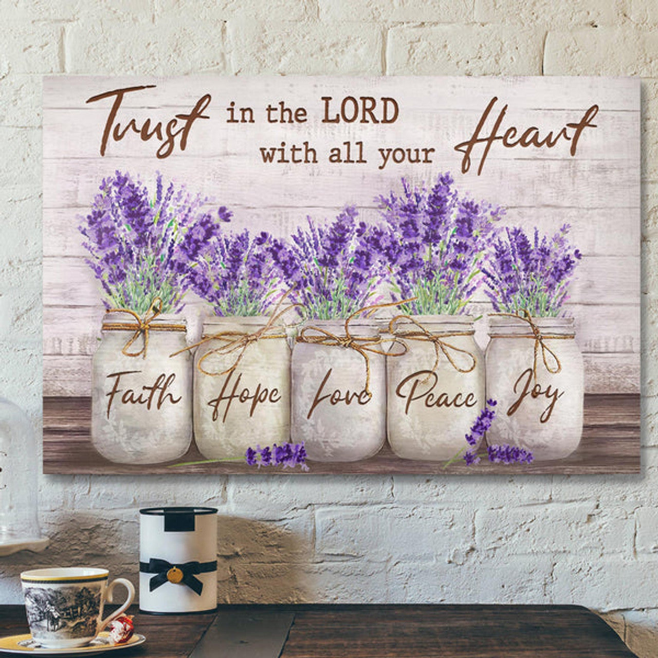 Bible Verse Canvas - Lavender Canvas - Trust In Lord With All Your Heart Canvas Wall Art