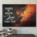 Bible Verse Canvas - Theres No Greater Love Than This Jesus Face Canvas - Scripture Canvas Wall Art