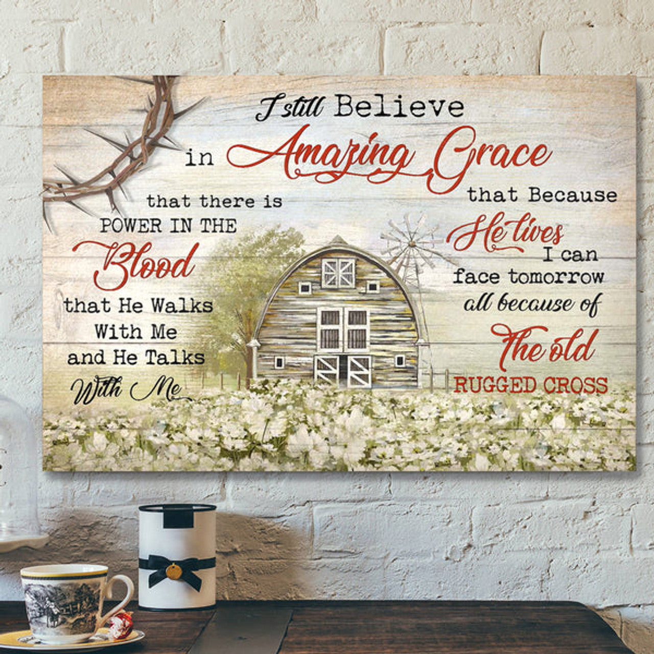 Because He Lives - I Can Face Tomorrow - Bible Verse Canvas - Scripture Canvas Wall Art